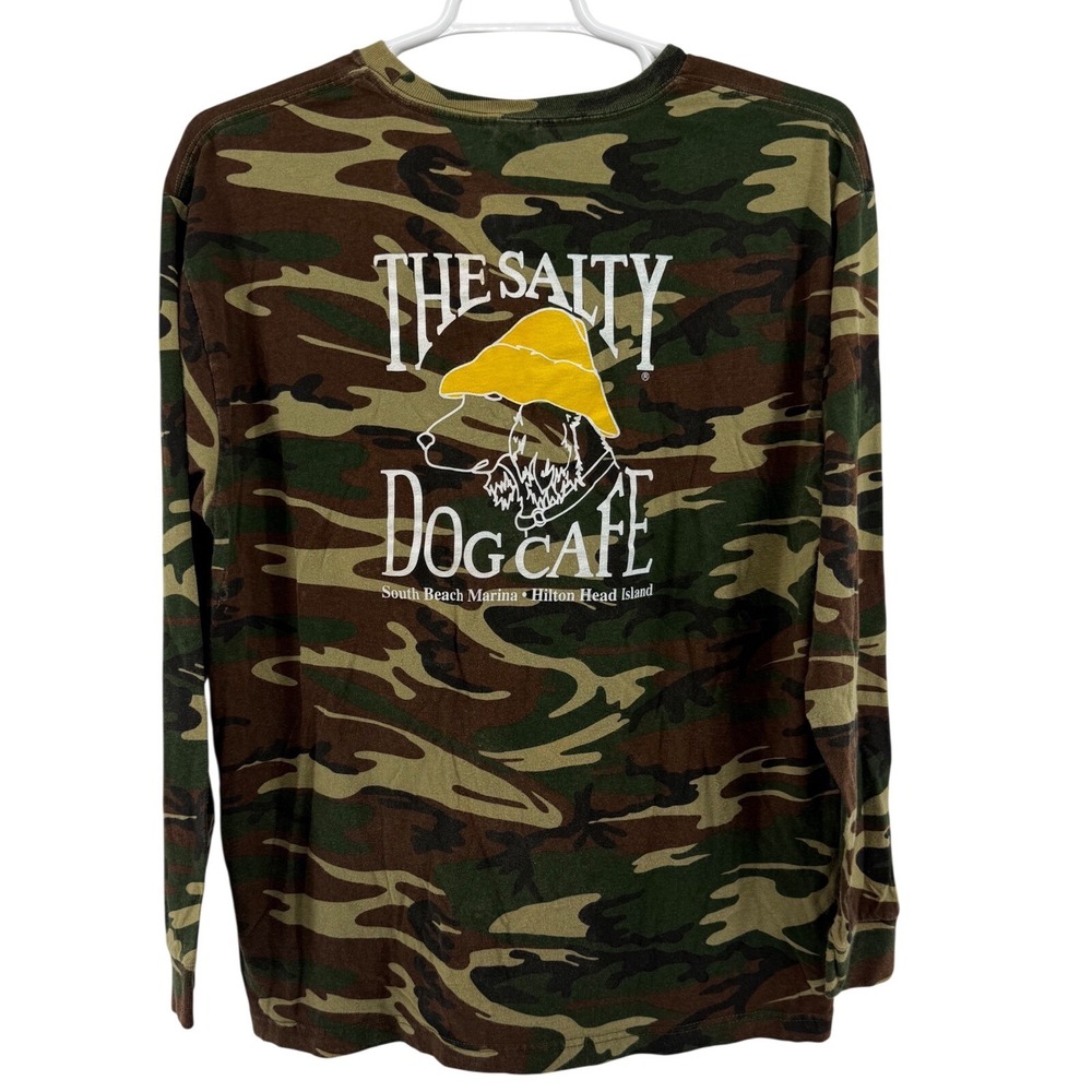 Salty Dog Cafe XL Long Sleeve Camo Graphic T-Shirt Hilton Head Island Cotton